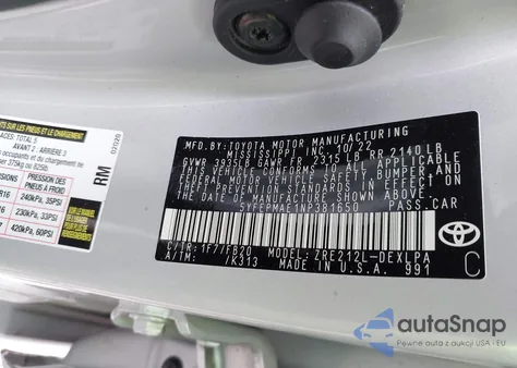 2022 Toyota Corolla Le from USA, damaged, VIN 5YFEPMAE1NP381650